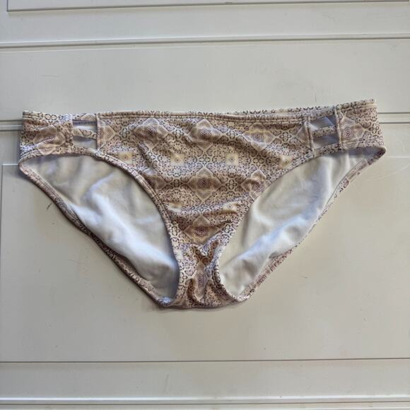 Athleta Cutout Stringy Pink Bandana Pattern Bikini Bottom Size Medium - Picture 1 of 5